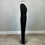 Ralph Lauren  Women's Formal Dress Size 8 Black Sequined Long Sleeve Sheath Gown Photo 2