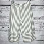 Cato Size XL Gray & White Stripe Paperbag Waist Wide Leg Crop Pants w/ Tie Belt Photo 3