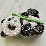 Panda Brooch with Crystals & Faux Pearls Photo 2