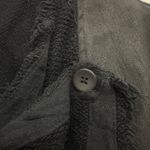 Free People  Drape Front Coated Denim Moto Jacket Size 4 Black Photo 3