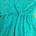 Everly Womens Dress Size Medium Dark Teal Green Lace Knit Juniors Pullover Photo 4
