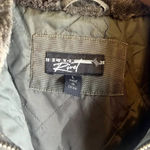 Black Rivet Faux Fur Collar Aviator Utility Jacket Size Large Photo 7