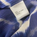 Sussan Blue & White 100% silk Striped Sheer Tunic Top Swim Cover Up Dress 12 Photo 7