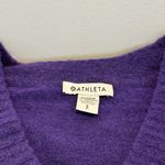 Athleta  Westwood Sweater Purple V-Neck Ribbed Hem Merino Wool Size Small S Photo 6