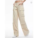 Alice + Olivia CAY BAGGY CARGO LINEN PANT in Natural Photo 2