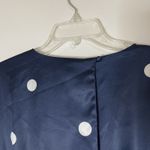 English Factory NEW!  Dot Printed Satin Long Sleeve Romper Navy Medium Photo 7