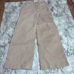SONOMA Button fly high rise wide leg cargo khaki color pants denim size 4 tan Photo 2