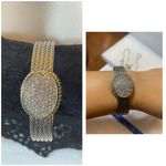 DSMK Two Toned S/S Necklace, Bangle & Dangle Earrings Set Gold Photo 2