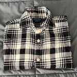 Ralph Lauren Polo Black/White Plaid Flannel Button Down Size Small Photo 0