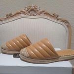 Espadrille Quilted Mules Slip On Shoes Tan Size 7 Photo 2