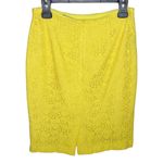 Ann Taylor  bright yellow floral lace pencil skirt size 4 Photo 1