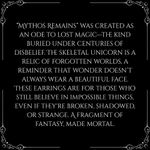 Handmade Gothic Victorian “Mythos Remains” Skeleton Unicorn Cameo Earrings Photo 3