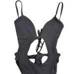 Oh Polly  Cutout Thong One Piece Swimsuit in Black, Size S Photo 3