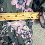 Jessica Simpson Maternity Top Womens Small Green Floral V-Neck Babydoll Tassel Photo 3