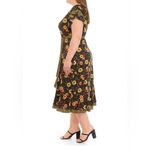 Perceptions  Floral Black Midi Dress Photo 1