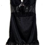 Pretty Little Thing PTL  Black Shell Frill Cup Corset Bodycon Dress Size 12 NEW Photo 3