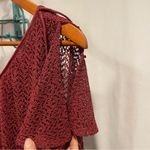 Vintage 70’s glam boho burgundy crochet top open shoulder maxi dress tie belt Red Size XS Photo 10