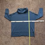 Garnet Hill  Sweatshirt Tunic Women's XL Cowl Neck 3/4 Sleeve Pullover Blue Cozy Photo 5