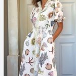 New Alemais Sea Life Print Maxi Dress White Size 4 Photo 1
