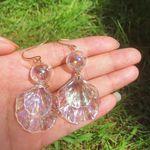 Boutique Korean Vintage Mermaid Bubbles Shell Clear Drop Earrings Photo 3