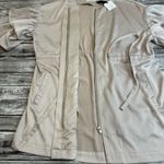 Caren Forbes  Women's Satin Tunic Blouse Top Ruffle Sleeves L LG Large Champagne Photo 4