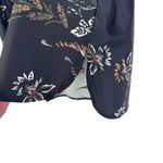 Jude Connally Melody Floral Black Long Sleeve Collared Printed High Low Top Sm S Photo 4