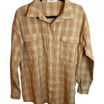 Missguided  Maternity Tan Plaid Button Down Shirt Photo 0