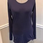 Athleta  Womens Size Medium Stratus  Long Sleeve Blue Solid Relaxed thumbhole Photo 0