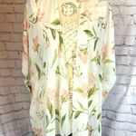 Emory park  Women's Loose Floral Super Light Kimono Blouse M Photo 3