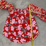 Free People  Gardenia Off The Shoulder Tunic Mini Dress Red Floral S Photo 9