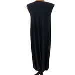 Norma Kamali black sleeveless long swing dress with gathered hemline maxi sz XS Photo 2