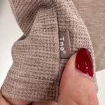Tna Cropped Long Sleeve Ribbed Waffle Knit Top Taupe Size S Aritzia Brown Photo 3