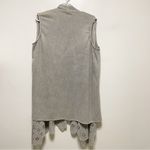 Joh Gray Faux Suede Vest with Cutout Design Hem Photo 6