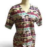 Betty Boop  Medical Scrub Mock Wrap Top Photo 0