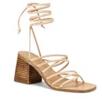 Raye Cross Sandal in Nude Suede Photo 1
