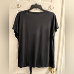 Vera Wang NWT$30 Simply Vera  Soft Cotton Tie Front Short Sleeve Tee 2XL Black Photo 3