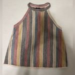 W5 by Anthropologie Multicolor Striped Fringed Hem Sleeveless Tank Top size XL Photo 0