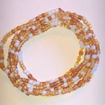 Elegant Yellow and Brown Seed Bead Beaded Boho Stretchy Necklace Photo 0