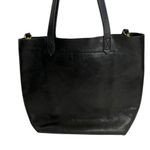 Madewell  The Medium Transport Black Leather Open Tote Bag Photo 2