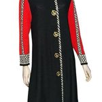 Antonella Preve Vintage 80’s Size L Black Red White Cotton Knit Abstract Dress Size L Photo 1