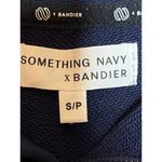 Something Navy  x Bandier Small Blue Crop Hoodie Colored Stitching Photo 3