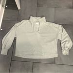 Abercrombie & Fitch Soft A & F Collared Polo Sweatshirt in Light Blue Photo 1