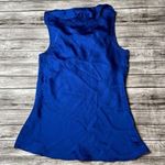 Spence Layered Ruffle Shiny Electric Blue Satin Tank Top M Med Medium Casual Photo 3