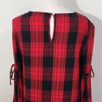 BeachLunchLounge Red Plaid Sheath Dress Size Medium Red and Black Mini Dress Photo 6