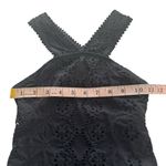 Shoshanna Black Embossed Stretch Eyelet High Neck One Piece Swimsuit Zero 0 XS Photo 5