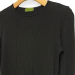 Velvet Tees Velvet Women’s Size M Black Pintuck Front Rayon Wool Blend Long Sleeve T-Shirt Photo 1