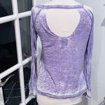 Chaser Purple Distressed Burnout Open Cut Out Long Sleeve Top Photo 6