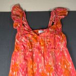 Time and Tru Womens XXL 20 Coral Orange Empire Dress Ruffle Tank Sleeves Lined Pink Photo 2