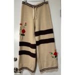 POL  Floral Embroidered Stretchy Waist Color Block Wide Leg Pants Size Large NWOT Photo 2