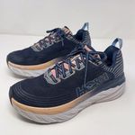Hoka One One Womens Shoes Blue Pink Bondi 6 Athletic Low Top Sneakers US 10.5 Photo 3